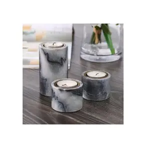 Gray Marble Candle Holder For Home Hotel Restaurant Suppliers Candle Stand And Candle Container In Good Price