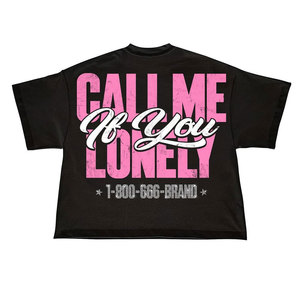 Camiseta estampada hecha de algodón al por mayor de primera calidad, ropa de calle, camiseta estampada personalizada con cuello redondo de talla grande a la moda - Product Image 3