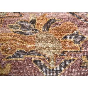 Someplace in Time Tapis en laine noués à la main rose et violet, motif médaillon afghan 9x12 pour la décoration de salon d'adolescents - Product Image 3