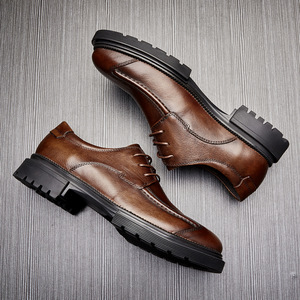 Chaussures Oxford en cuir de vachette pleine fleur avec talon amorti et design antidérapant, chaussures habillées pour hommes, chaussures en cuir - Product Image 4