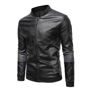 Chaquetas de Cuero PU para Hombre, Diseño Nuevo y Elegante, Mangas Largas, Cuello con Capucha, Chaqueta de Invierno Moderna de Lona, Logotipo Frontal Personalizado OEM - Product Image 5