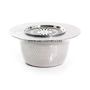 Metallic <b>Silver</b> Ware Shiny Polished Luxury Dallah Heater Top Quality Round Shape Stainless Steel <b>Tea</b> Pot Dallah Heater for Sale - Product Image 5