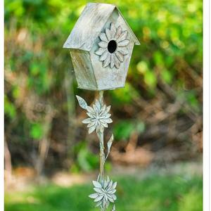 Designers indiens maison d'oiseau rustique dernier support d'oiseau en métal avec des couleurs élégantes fer galvanisé enduit de poudre en gros - Product Image 6