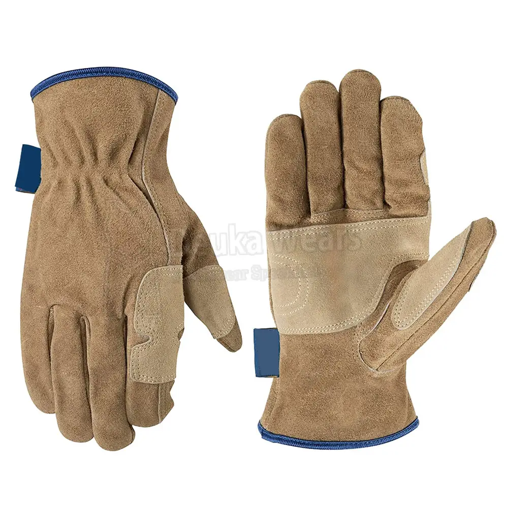 Custom Logo Safety Leather Working Gloves In Low Price Men Leather Work Gloves For Hand Safety