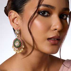 Boucles d'oreilles pendantes Kundan Fashion Collection 189215 - Product Image 3