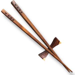 Natural Bamboo Wooden <b>Chopsticks</b> Reusable & Washable Wedding Eco-Friendly Customizable - Product Image 1