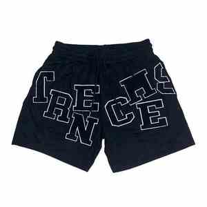Shorts de sport d'été pour hommes, style streetwear, 100% polyester, personnalisés, anti-froissement, avec cordon de serrage - Product Image 1