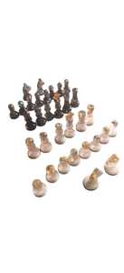 Juego de Piezas de Ajedrez de Resina de Lujo, Hechas a Mano, Estilo Staunton, Color Rojo Marrón y Negro, Piezas de Ajedrez Coleccionables de Tamaño Torneo, Diseños Prisma PCP - Product Image 4