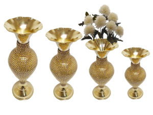 แจกันเหล็กและทองเหลืองทำด้วยมือหรูหราเหมาะสำหรับจัดงานแต่งงานและตกแต่งบ้าน - Product Image 6