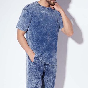 2025 T-shirt Hip Hop Vintage pour hommes lavé à l'acide Design surdimensionné à épaules tombantes avec coton lourd à séchage rapide pour hommes - Product Image 3