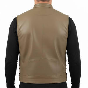 Gilet en cuir de moto pour homme, en cuir de vache véritable vintage, respirant, crocheté, couleur personnalisée, fourrure de mouton d'hiver, 2026 - Product Image 5