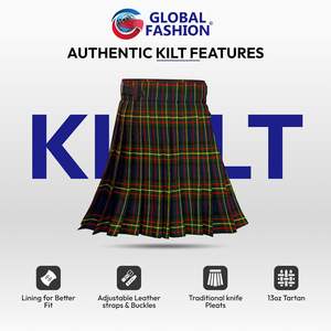 Kilt écossais moderne MacLaren pour homme, en laine acrylique de haute qualité, design plissé, bretelles réglables, kilt durable 2026 - Product Image 5