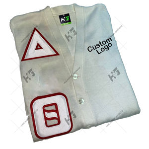 คาร์ดิแกนถักคอวีของผู้หญิงเสื้อสเวตเตอร์ถักแบบลำลองสำหรับฤดูหนาวและ2025ออกแบบเองได้ผ้าปะติดโลโก้1913เดลต้าชมรม - Product Image 4