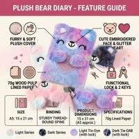Carnet de notes mignon en peluche tie-dye avec cadenas en forme de cœur pour filles, cadeau d'anniversaire ou de Noël pour enfants, journal scolaire ligné 15x21cm