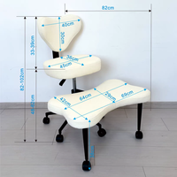 Chaise de bureau moderne réglable en hauteur, pivotante, en peau de mouton, chaise de méditation multifonctionnelle à jambes croisées