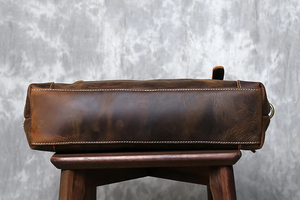 Vintage Genuine Leather Laptop Messenger Protective Crossbody Shoulder Bag Durable Office Style Zipper Closure - Product Image 5