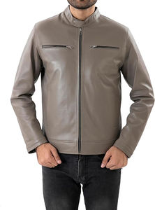 แจ็คเก็ตหนังผู้ชายน้ำหนักเบา ระบายอากาศดี MOQ ต่ำ สินค้ามาใหม่ รับผลิตแบบ OEM ขายดีที่สุด ปกตั้ง กันน้ำ บริการด้านหน้า สำหรับฤดูหนาว - Product Image 2