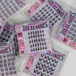 Pre-glued Handmade PBT C Curl <b>Cluster</b> Eyelashes 14mm Ultra Soft Lightweight NBT-QC-09 (BC) - Product Image 5