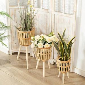 Support décoratif pour pot de fleurs et de plantes Vente en gros Jardinière d'intérieur en bambou naturel pour décoration d'événement de mariage - Product Image 6