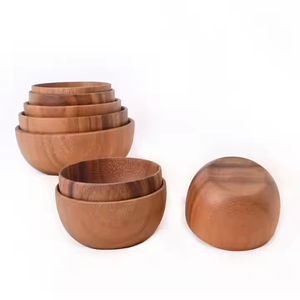 Crescent Crafts - Tazón de Madera Clásico Hecho a Mano y Ecológico, Tazones Redondos para Servir en el Hogar, Fiestas, Bodas, Aperitivos, Ensaladas, Frutas y Alimentos - Product Image 2