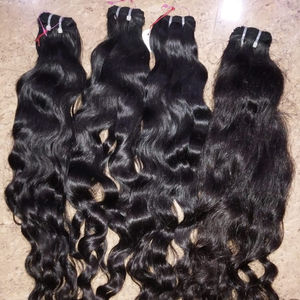 Cheveux vierges Remy indiens bruts à un tirage 30 pouces cheveux humains en vrac de vague naturelle pour la couleur naturelle de trame de machine - Product Image 1