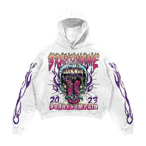 Sudadera con capucha de algodón con logotipo personalizado de alta calidad Sudadera con capucha de gran tamaño de lana pesada Premium Sudadera con capucha básica para hombre - Product Image 2