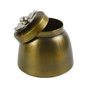 กระปุกใส่ขนมดีไซน์สวยงามขัดเงาอย่างดี  ภาชนะโลหะทองเหลืองตกแต่ง  กระถางดีไซน์สีทองอร่าม - Product Image 3