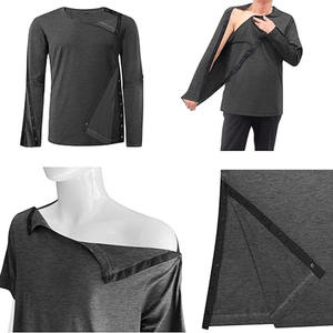 Camisetas personalizadas de recuperación Unisex para el cuidado del hogar, manga completa, cirugía de Hospital, comprar camisas de algodón, quimio, diálisis, ropa adaptable - Product Image 5