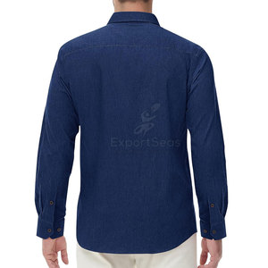 Jeans coupe classique chemises pour hommes activités décontractées et de plein air chemise en jean lavé élégant pour les tenues de tous les jours à la mode - Product Image 2