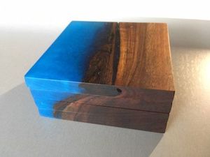 Craftsy Home MEUBLES Ensemble de sous-verres en résine époxy de qualité avec effet océan Dessous de verre décoratifs ronds et carrés en résine époxy - Product Image 3