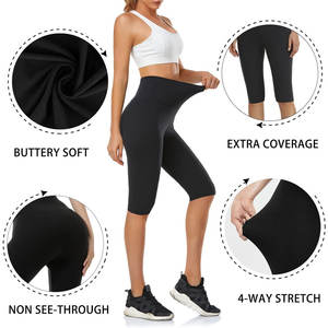 Mallas Capri de Yoga hechas a medida para mujer, pantalones de entrenamiento elásticos transpirables suaves de cintura alta para gimnasio - Product Image 4