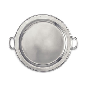 Bandeja Ovalada Grande de Peltre Hecha a Mano, Acabado Antiguo, Vajilla de Metal Rústica, Plato para Servir, Elegante Bandeja Tallada de Estilo Vintage - Product Image 3