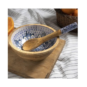 Tazón desechable redondo de madera de mango único para servir para el desayuno, ensalada de aperitivos para el hogar, cocina, hotel, restaurante o fiesta - Product Image 4