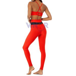 Conjunto de ropa activa de gimnasio sin costuras con logotipo personalizado para mujer, Spandex Sujetador deportivo de material, mallas de talla grande, conjunto deportivo de entrenamiento de Yoga - Product Image 3