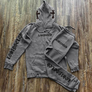 ชุดวอร์มผ้าฝ้าย100% แบบสวมหัวสำหรับทุกเพศเสื้อวอร์มพิมพ์ลายกำหนดเองได้สำหรับ3D สตรีทแวร์ผ้าคอตตอนมีน้ำหนักมาก - Product Image 3