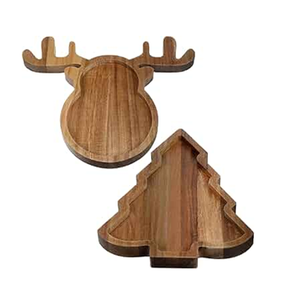 Plateau de Noël en bois Plateaux de fruits faits à la main et ornements pour les produits de vacances et de décorations du Ramadan - Product Image 1