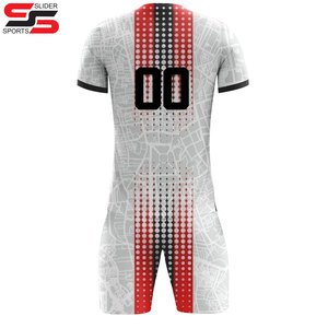 Maillots de football unisexes personnalisés en gros avec logo, ensemble uniforme de football 100 % polyester de haute qualité, short d'entraînement confortable - Product Image 2