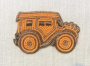 Adorno Colgante de Acero Inoxidable Plateado, Hecho a Mano con Cuentas, Corazón Bordado con Cristales de Estrás, Perlas y Lentejuelas, para Bodas - Product Image 3