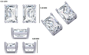 Pendientes de Moissanita con Corte Esmeralda de 2 Quilates, Regalo de Aniversario de Boda o Compromiso Cristiano para Mujer, Oro Blanco Sólido de 14k, Lujosos - Product Image 6