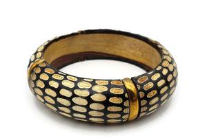 Brazalete Tradicional de Latón con Diseño de Incrustaciones de Hueso, Chapado en Oro, Hecho a Mano, Joyería para Mujer, Accesorios Artísticos, Maestro AWMJE044 - Product Image 4