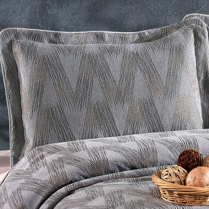 Guzide CAPRICE Modern 4-Piece Grey 100% Chenille Striped Yarn Dyed Woven Bedspread Set King Size Home Use <b>Bed</b> <b>Cover</b> From Turkey - Product Image 2