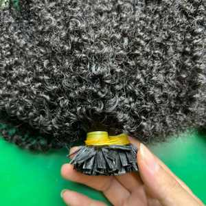 Extensiones de cabello humano con punta plana de queratina | Extensiones de cabello humano Mujeres alineadas con cutícula de la colección de cabello nublado - Product Image 4