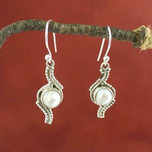 Trendy Design Freshwater <b>Pearl</b> 925 Sterling <b>Silver</b> Dangle <b>Earrings</b>-Anniversary & Party Gift Unisex - Product Image 2