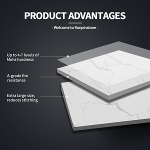Runpin kem trắng xám tĩnh mạch nhân tạo thạch anh đá phiến bền chống trầy xước không thấm nước sinh thái thân thiện đánh bóng kết thúc - Product Image 4
