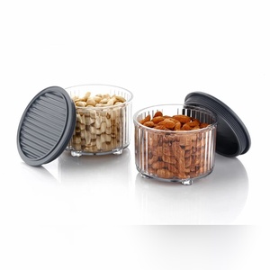 Stylish Aalok <b>plastic</b> dry fruit <b>container</b> 500g 2 compartment detachable <b>lid</b> multipurpose kitchen storage <b>container</b> - Product Image 5