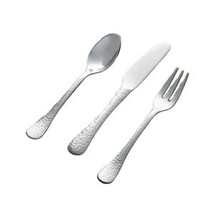 Ensemble de couverts poli miroir en acier inoxydable à poignée martelée couleur argent Ensembles de couverts élégants pour restaurant et salle à manger - Product Image 1