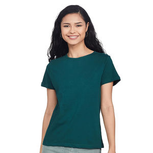Camisetas personalizadas de verano para mujer, venta al por mayor de algodón con cuello redondo, camisetas de media manga de buena calidad, camisetas con cuello redondo para mujer - Product Image 4