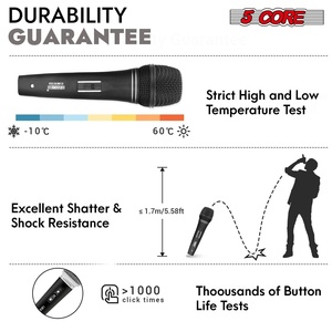 ไมโครโฟนไดนามิก 5Core XLR สำหรับคาราโอเกะ ร้องเพลงในสตูดิโอ ไมค์แบบมือถือ - Product Image 6