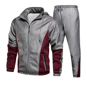 Ensemble de survêtement décontracté deux pièces pour homme, confortable, avec fermeture éclair - Product Image 1