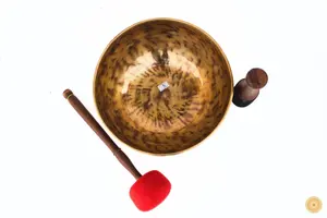 Cuenco de latón Himalaya hecho a mano maestro curativo canto tibetano de alta calidad y cuenco de sonido de luna llena martillado para meditación de Yoga - Product Image 2